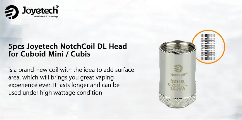 5pcs Joyetech NotchCoil DL Head for Cuboid Mi3