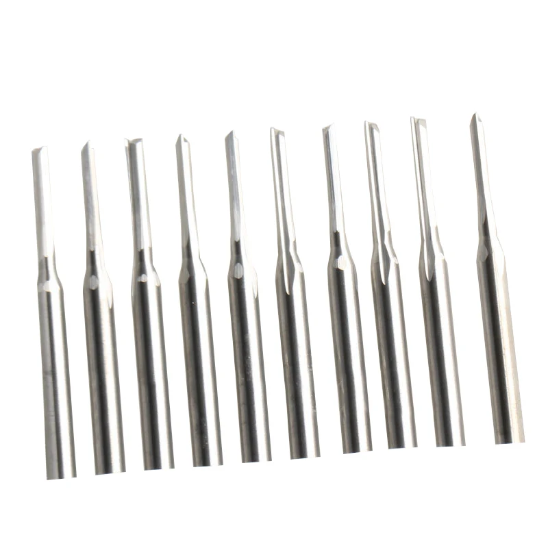 10 pcs 3.175*2.0*12mm 2 flutes straight router bit, cnc carbide bits