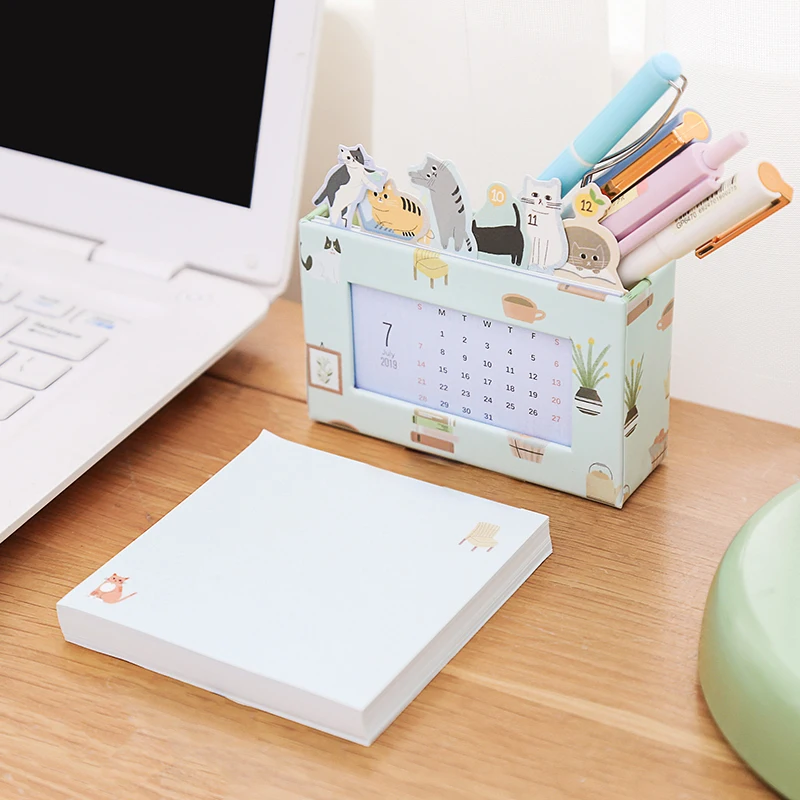 hot sale calendar of 2019 small fresh notes multifunctional office small desk calendar 2019