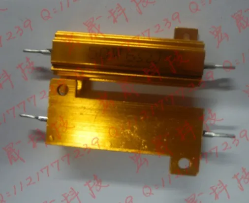 RX24-50W 6R Мощность металлический корпус чехол золотой алюминиевый корпус проволочный резистор 50 W 6ohm 5% Автомобильный светодиодный светильник резисторы 6R 50 Вт