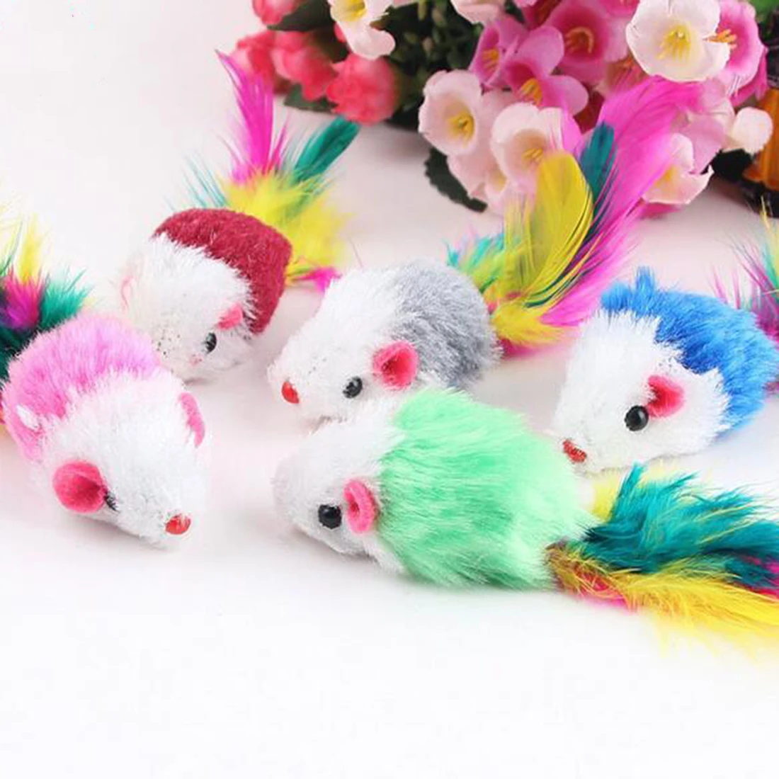 10pcs Lucu Lembut Fleece False Mouse Mainan Kucing Bulu Bermain Kucing Mainan Warna Acak Kitten Toys Mouse Cat Toy Cat Toy Aliexpress