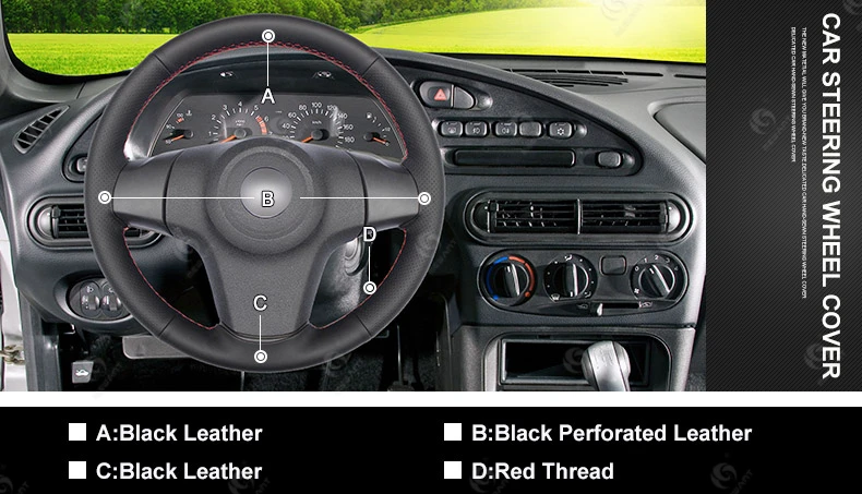 MEWANT for Chevrolet Niva 2009-2017 Black-Artificial Leather Auto Steering Wheel Covers Accessories