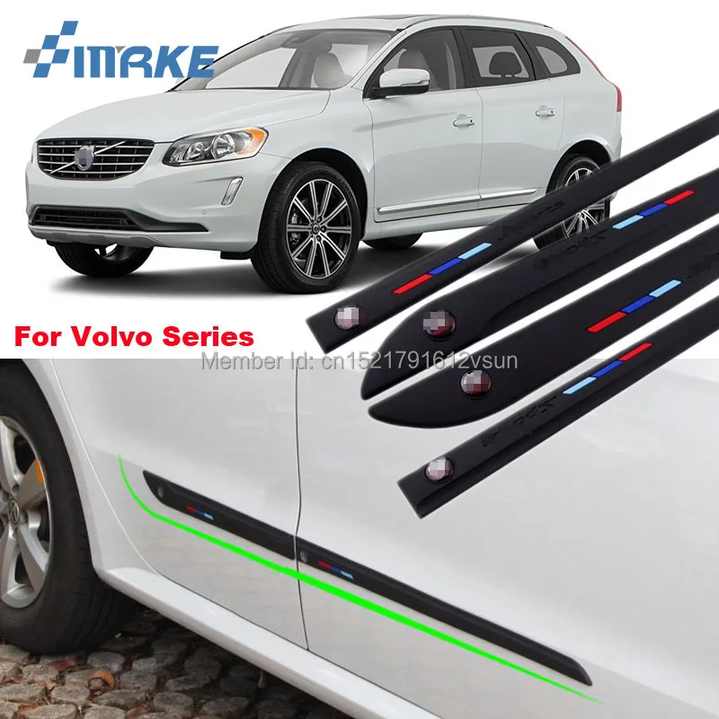 

smRKE Body Side Door Rubber Decoration Strips Protector Bumper For Volvo XC60 XC90 S90 C70 S60 S60L V60 V40 S80L Series