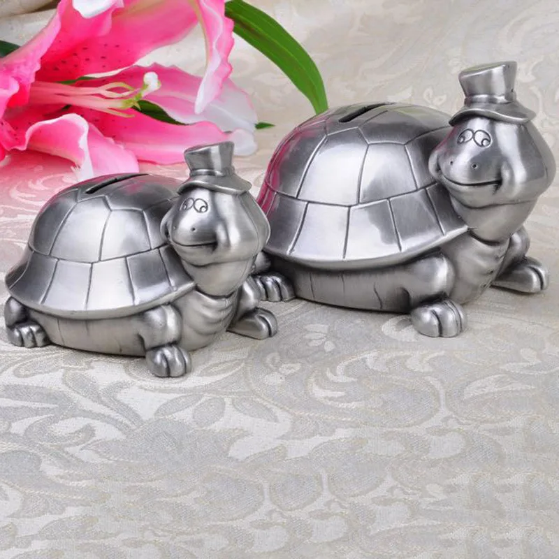 2 Sizes Cute Turtle Design Piggy Bank Coin Money Box Vintage Home Decor