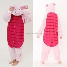 Cartoon Animal Cosplay Kigurumi Piglet Pig Onesies Pajamas Jumpsuit Hoodies Adults Cos Costume for Halloween and Carnival