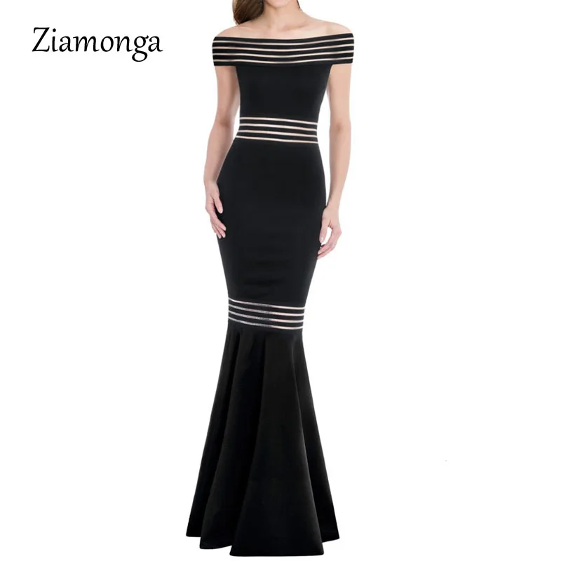 Ziamonga, женское сексуальное платье, Vestido Longo, Мода, с вырезом лодочкой, с открытыми плечами, длина до пола, длинные платья для вечеринок, Robe Femme S2327