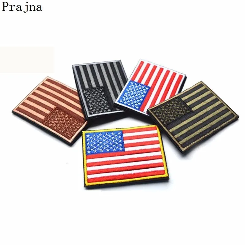 

Prajna Military US Army Flag Patch Hook Loop Embroidered Country Flag Patches Morale Tactical Police Patch For Clothes Stripe On