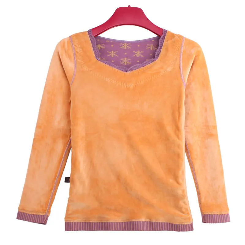 Бесшовное квадратное термобелье, женское платье-свитер с воротником, осенне-зимнее теплое цветное женское термобелье, бархатные Женские кальсоны