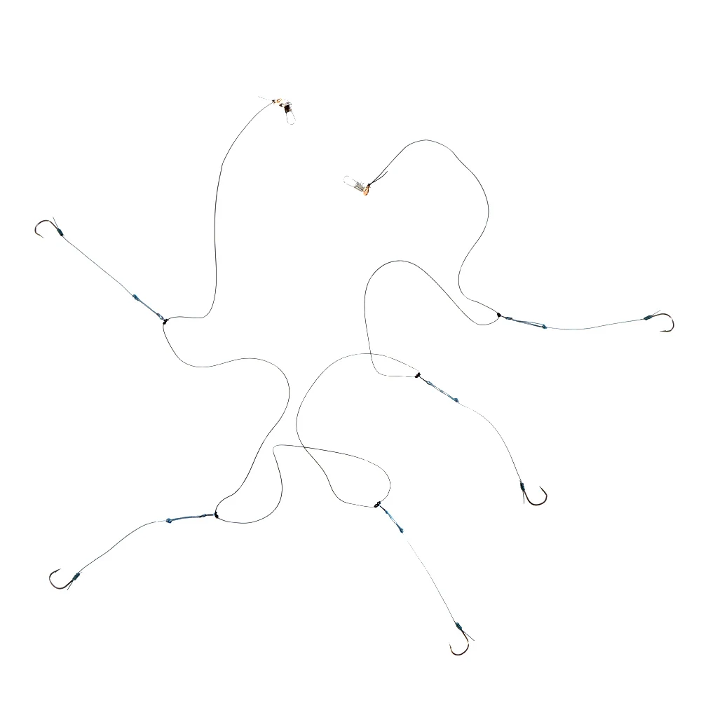 

Nylon Line Steel Rigs Swivel Fishing Tackle Lures Pesca Baits Single Combination String Hook With 5 Small Hook