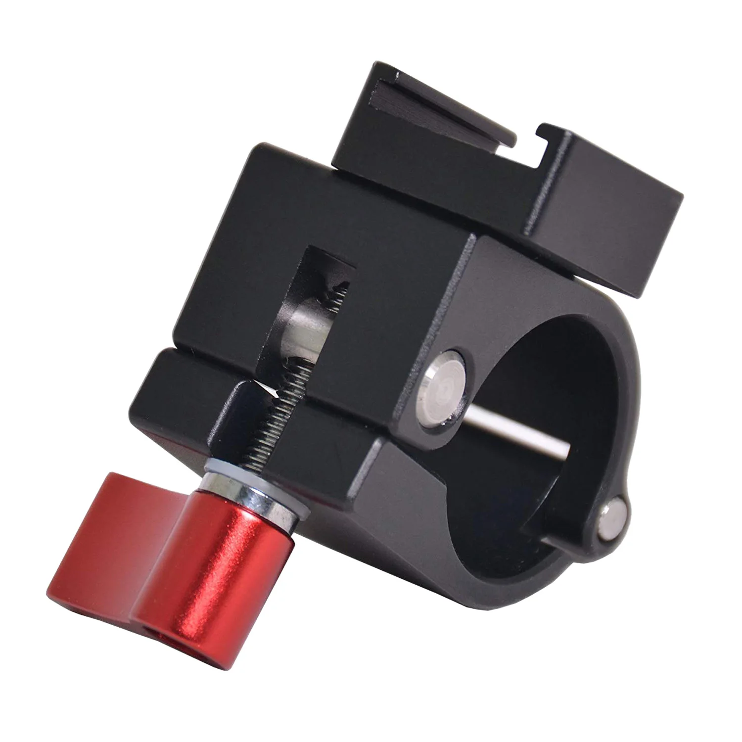

TOP Light Mount Stand Bracket,25mm Rod Clamp Holder with Cold Shoe Mount For DJI Ronin-M, Freefly MoVI - Red Knob, LED Video