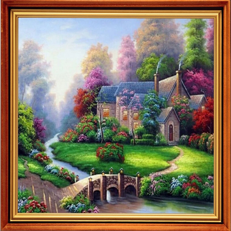Diamond Embroidery Landscape 5D Diy Diamond Painting The Cottage On The