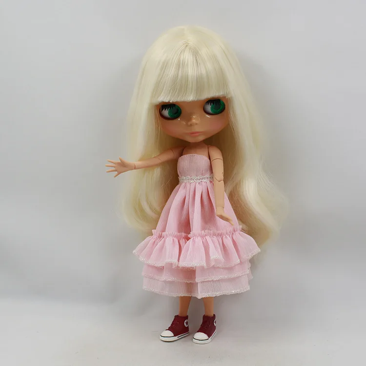 

free shipping blyth doll icy 230BL340 with bangs/fringes big breast Joint body tan skin BJD Toy gift 30cm 1/6 doll neo