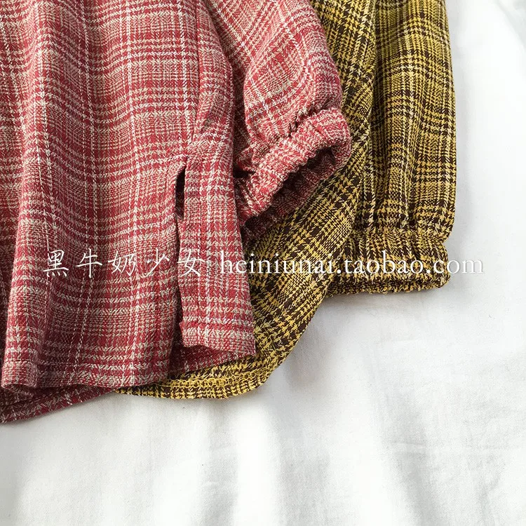 Женские рубашки в Корейском стиле, подходящие ко всему, в клетку, Ретро стиль, Харадзюку, женские трендовые студенческие повседневные блузки с длинным рукавом и карманами