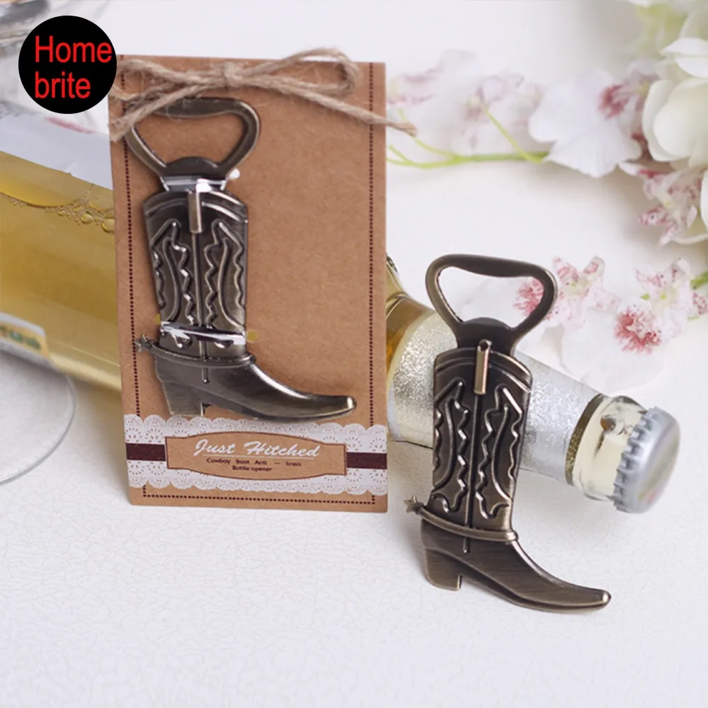 3pcs Cowboy Boot Bottle Opener Cute Metal Brass Personalized Wedding