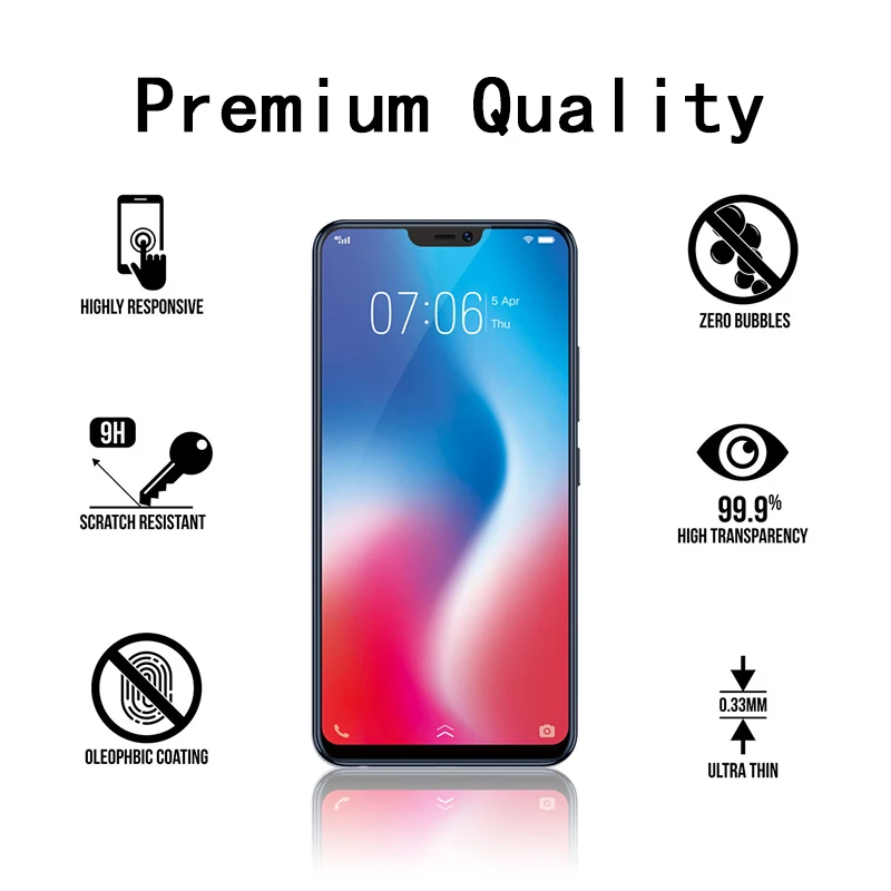 2.5D HD защитная пленка на экран для OPPO F7 F5 чехол закаленное стекло oppo F 7 5 защитное Vivo