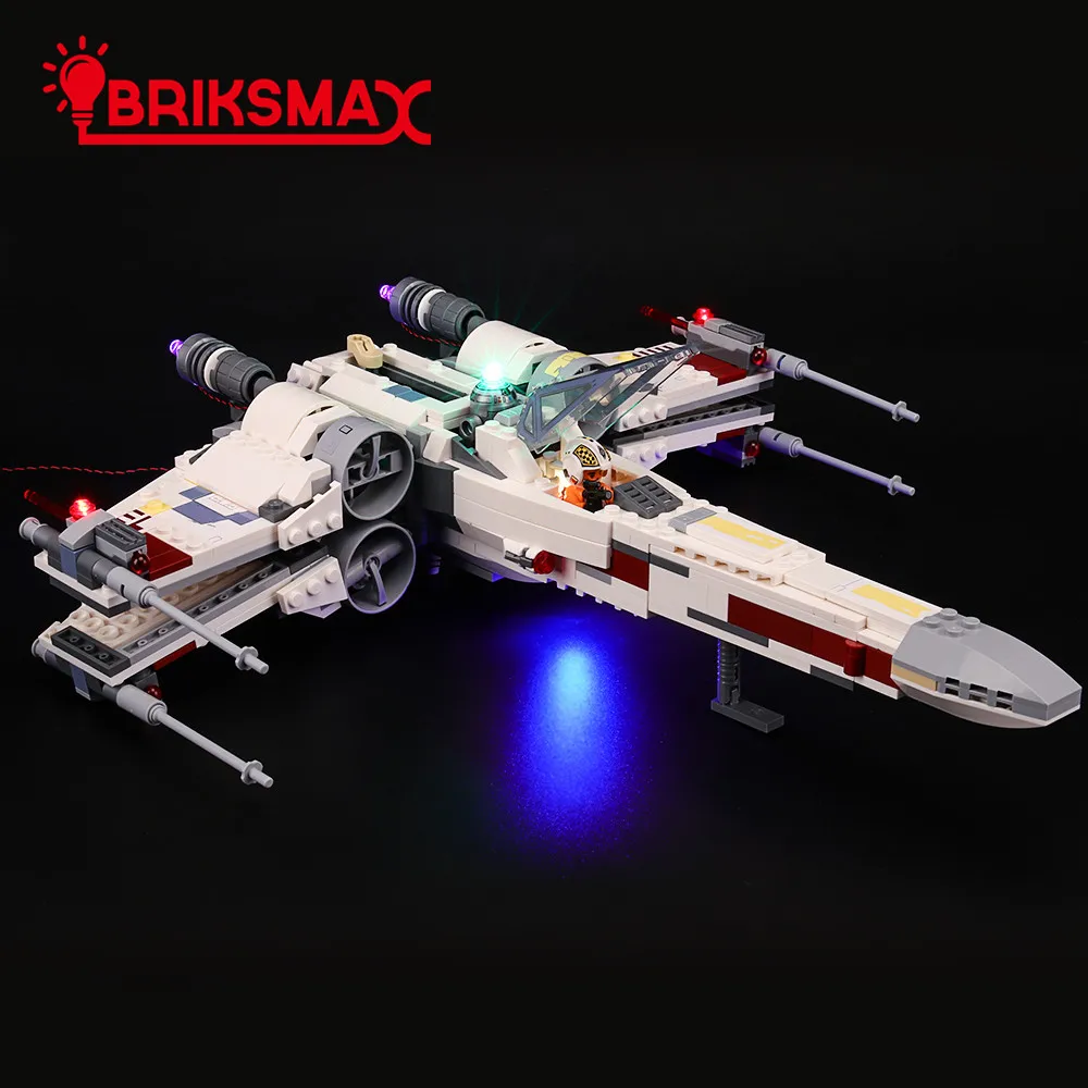 BriksMax светильник ing Kit для звездных войн X-Wing звездные истребители строительные блоки светильник набор совместим с 75218 не включает модель