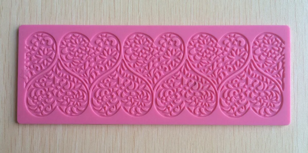 

Free Shipping West Point Baking Fondant Cake Decorating Tools Silicone Mold Double Love Lace Printing Embossing Dies A479