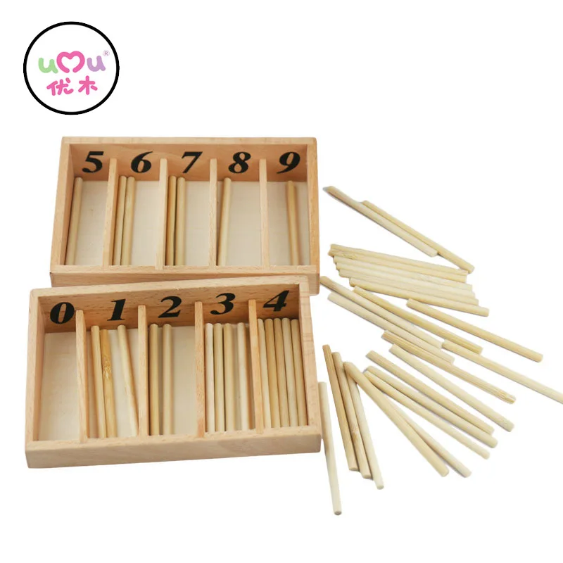 Montessori Math Toys Mathematics Montessori Materials Educational Wooden Spindle Box Early Learning Training Toy UB0663H