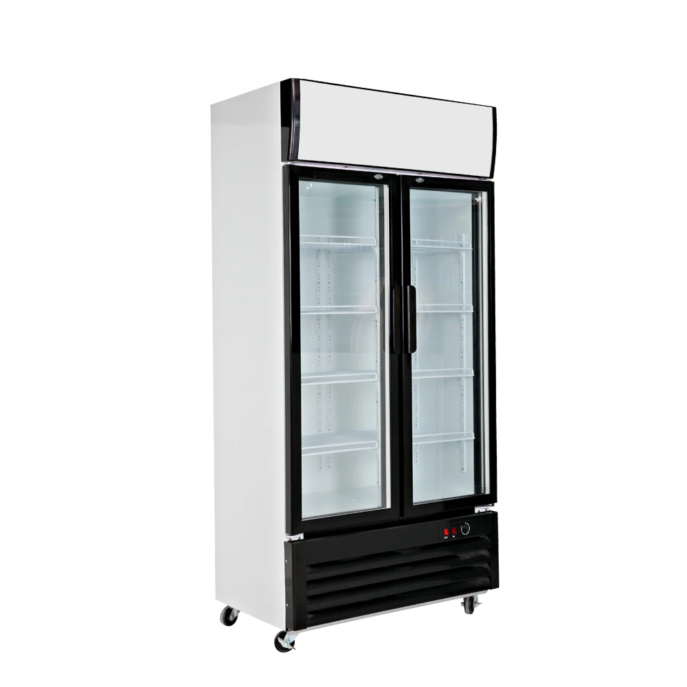 518L Glass Display Showcase Pull Doors Commercial Refrigerator