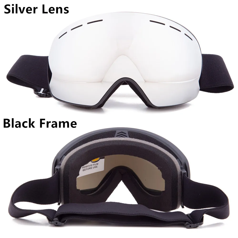مرحبا الأسود تزلج نظارات الرجال النساء مزدوجة عدسة UV400 مكافحة الضباب التزلج نظارات سنو نظارات الكبار التزلج على الجليد نظارات