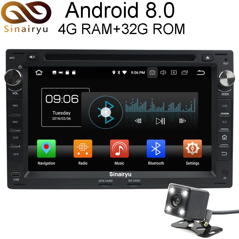 Sinairyu 4GB RAM Octa Core Car GPS Navigation Radio DVD Player Multimedia For VW/Volkswagen/GOLF/POLO/Passat/TRANSPORTER Wifi