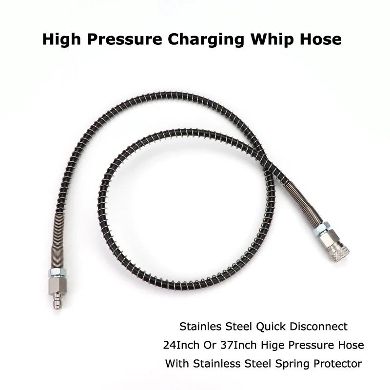

New Paintball Air Gun Airsoft PCP Charging Hose 24 / 37 Inch High Pressure 63Mpa/9000PSI Remote Fill Whip Hose Extension