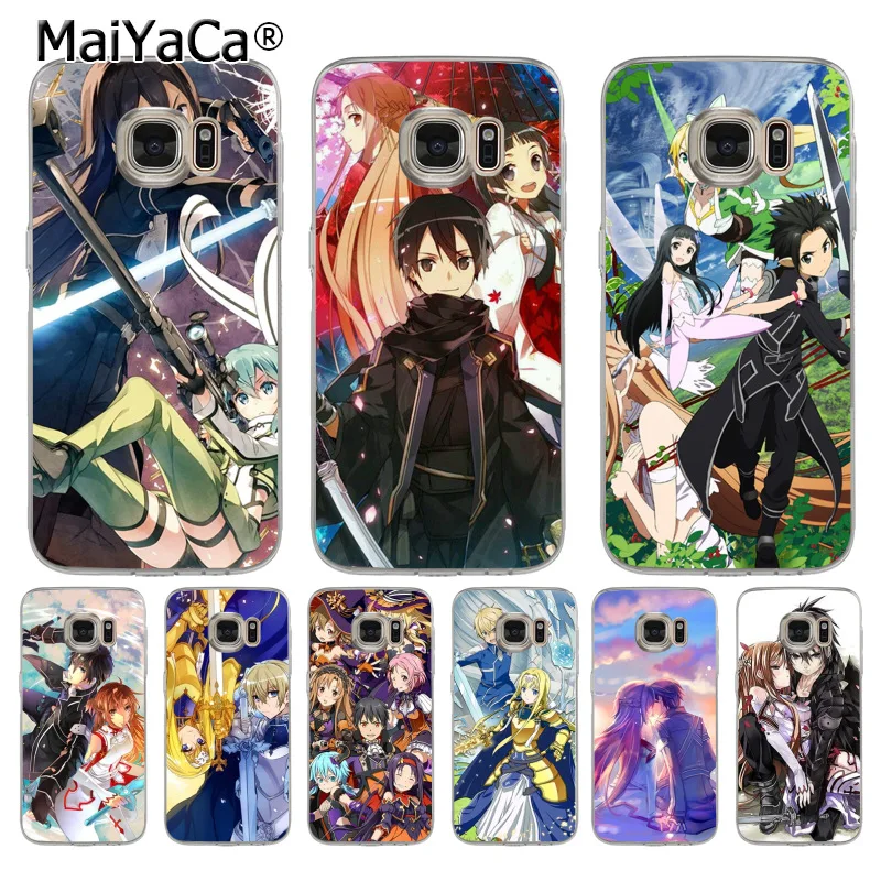 Мягкий ТПУ чехол для телефона MaiYaCa Sword Art Online SAO Anime Manga samsung galaxy s7 s6 edge plus s5 s9 s8 |