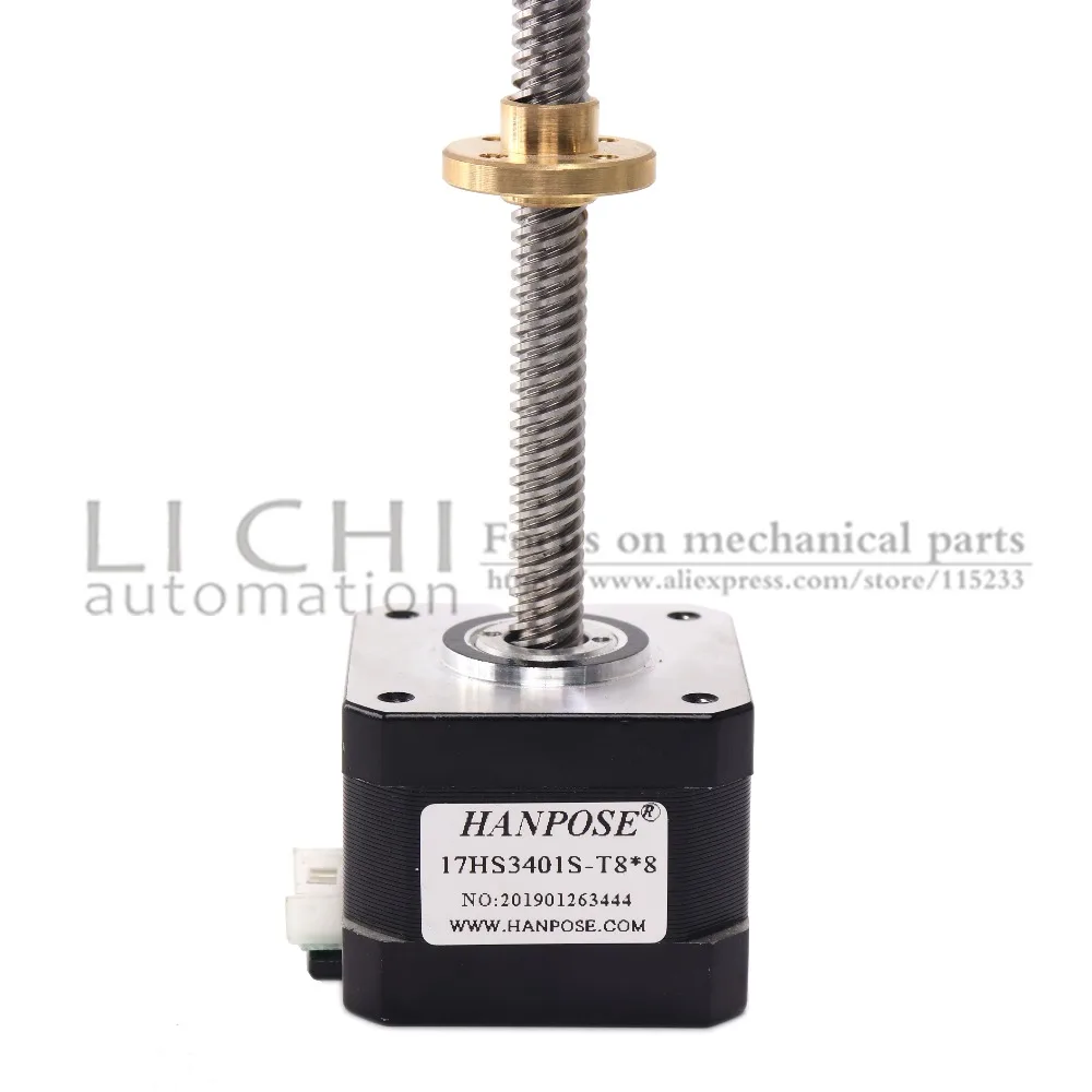 Цена 3d принтер двигатель Nema17 шаговый двигатель с T8 винт свинец 8 мм 300 мм 42 двигатель 42bygh 17HS3401S для оси Z длинный винт
