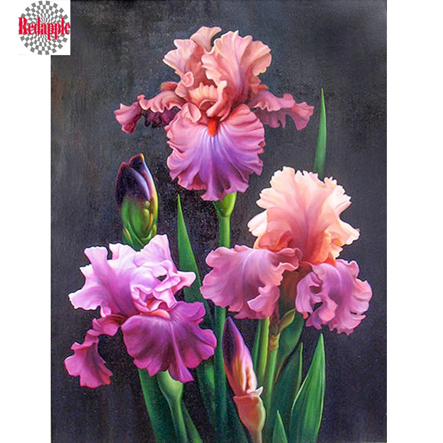 

5D Diamond Painting Flower Diamond Mosaic Iris Flower 3D Diamonds Embroidery Full Flower Laying Picture Of Rhinestone paintings