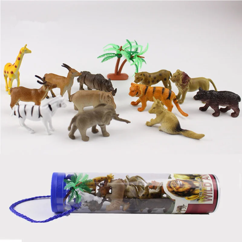 

Wild animal model Plastic Zoo Life Figure Lovely Animal Toys lion giraffe elephant leopard deer Gift For Kids