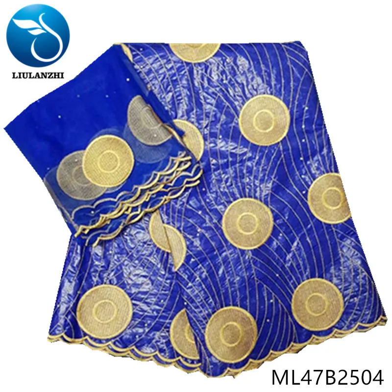 

LIULANZHI African bazin fabrics Cotton bazin riche embroidery for dress New arrival nigerian bazin lace fabric 7yards ML47B25
