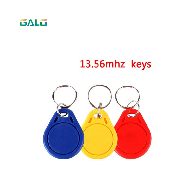 

100pcs/bagS50 RFID 13.56 Mhz IC Tag Token Key Ring IC cards Red Blue Yello choose