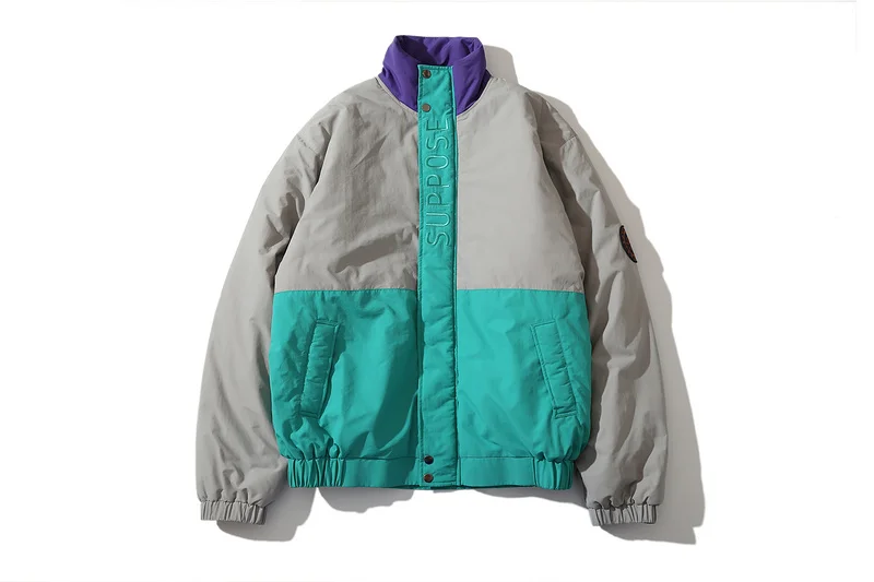 2019 Winter Style Colour Blocking SUPPOSE Embroidery Women Men Cotton Padded Jacket Hiphop Streetwear Men Warm Jacket Coats 2019 Winter Style Colour Blocking SUPPOSE Embroidery Women Men Cotton Padded Jacket Hiphop Streetwear Men Warm Jacket Coats