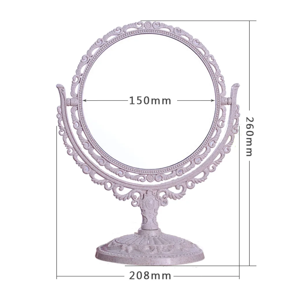 مزدوج الوجهين المكياج مستحضرات التجميل مرآة مستديرة الحلاقة حمام الجدول على الوقوف