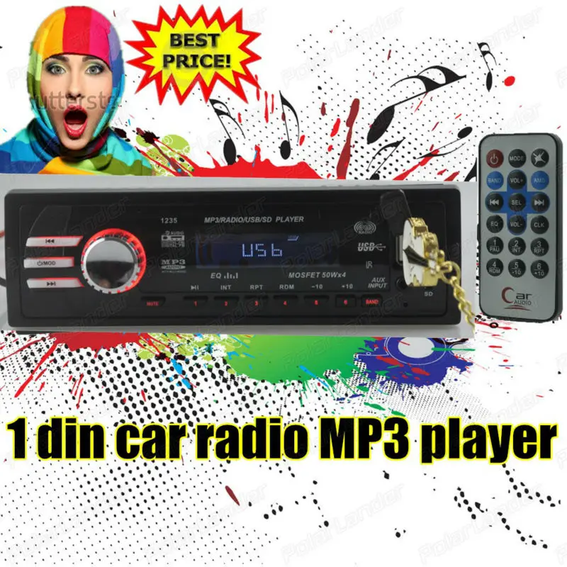 Горячая 12V Автомагнитола Авто Стерео fm-приемник MP3 5V 1 DIN Размер Зарядное устройство USB/sd-карта/AUX в автомобиль радио в-тире