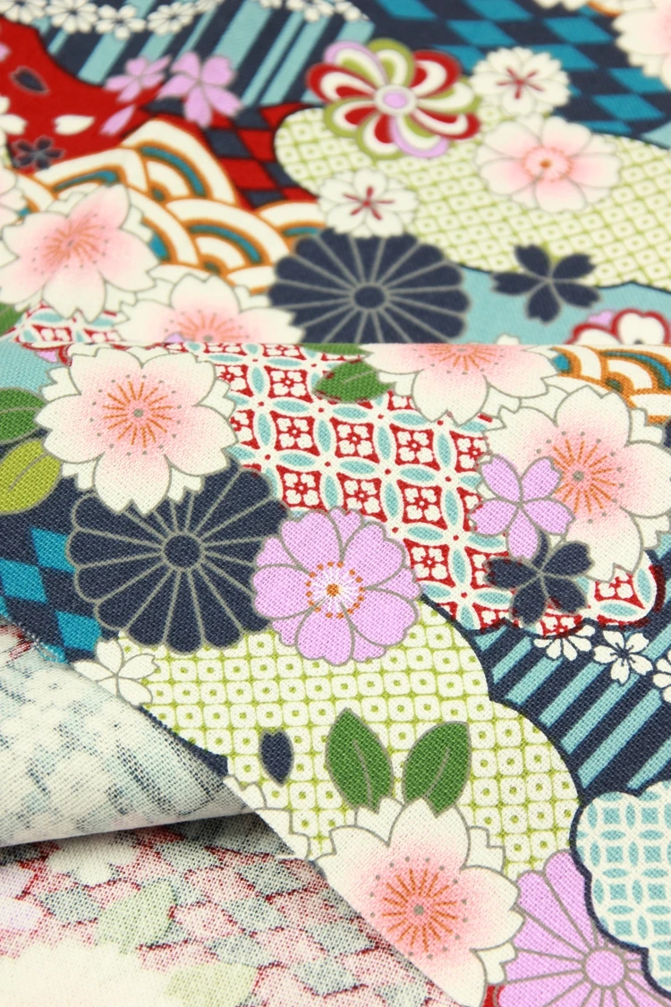 half yard thicken cotton fabric soft breeze flower print handmade DIY bag garment sewing material cotton B452