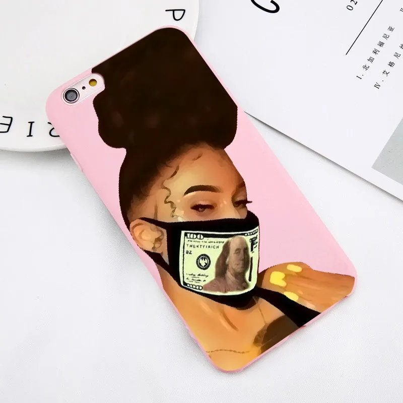 MAKE MONEY Not Friends Kash Black head Girl Fundas чехол для iPhone X XR XS Max 8 7 6s Plus матовый конфетный розовый силиконовый чехол - Цвет: TPU