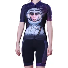 Female Astronaut Pattern Cycling Sets for Women Quick-Dry Short Sleeve Jersey Suits Sets MTB Bike/Bicycle Clothing Ropa Ciclismo