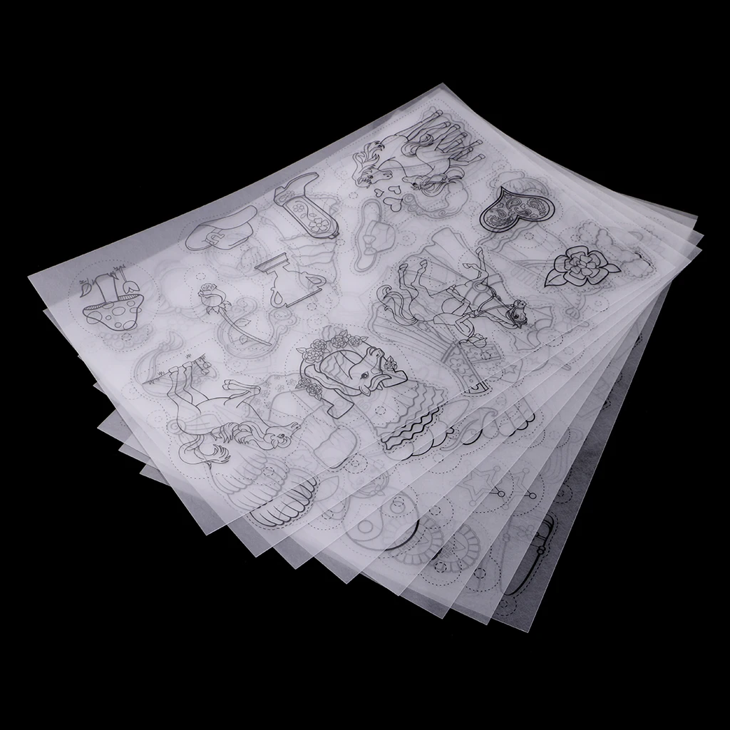 8Pcs Multi Patterns Designs Shrink Film Art Paper Shrinkable Plastic Sheets