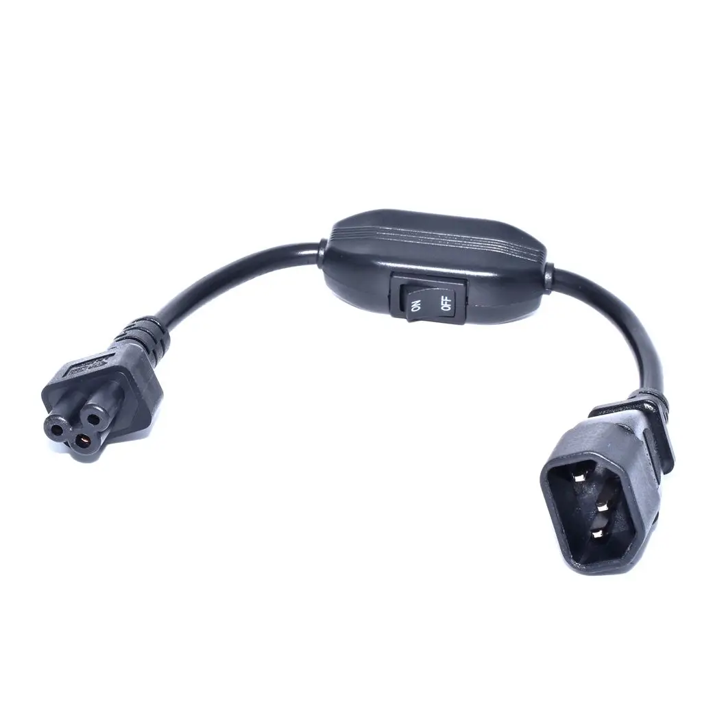 IEC 320 C5 Female to C14 Male with10A On/Off Switch Power Adapter Cable Fr PDU UPS ,C14-C5 Extension Power Cord  30CM