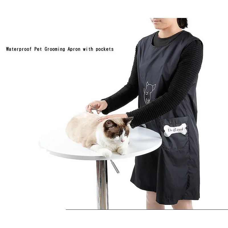 Waterproof Pet Grooming Apron With Pockets Dog Bathing Suit Waterproof