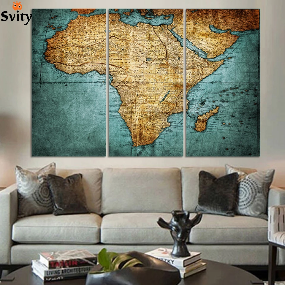3 Pezzi (No Frame) Arte Della Parete Mappa Che Ristabilisce I Sensi Antichi Picture Hd Top-Rated Dipinto Stampa Su Tela Dipinti Decorazione Della Casa