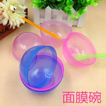

20set/lot 3 # plastic color Mask Bowl & Stick Set Cosmetic Spatula Scoop DIY Mixing Spoon Makeup PET Face Care Tools