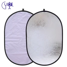 CY 24x35 "/60x90cm argent et blanc 2in1 ovale appareil photo accessoires portable multi photographie poignée réflecteur pliable