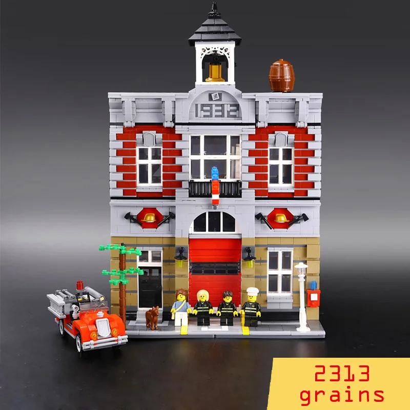 

Lepin 15004 2313Pcs Streetscape Collection Retro Fire Department Multiple Assembling Building Blocks Toys Gifts LegoINGlys City