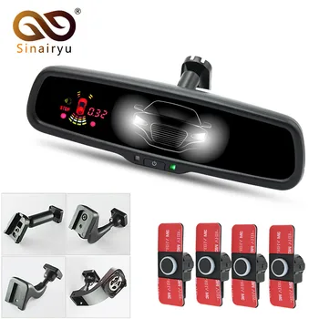 

Sinairyu new automatic dimming car interior rearview mirror monitor 4PCS parking sensor with original bracket 16mm flat sensor