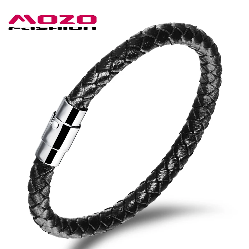 2016 New Hot Fashion Jewelry Men's Bracelets Genuine Leather Stainless Steel Bracelet Man Gifts Vintage Creative Boutique MPH956