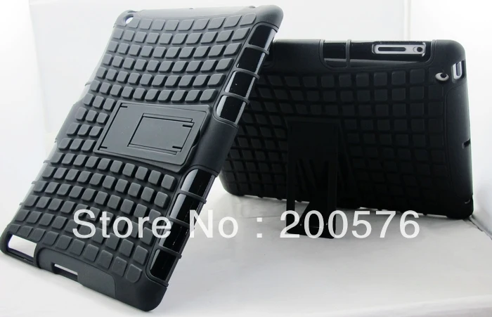 

Dual Armor Mobile Cell TPU&PC Combo phone Case For iPad 3 Case For iPad 4 case For iPad 2 with Stand in Stock 1pcs