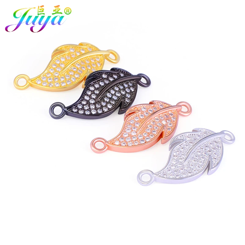 

DIY Jewelry Components Supplies Gold/Silver/Rose Gold Leaf Charm Connector Accessories For Women Bracelet Earring Jewelry Making