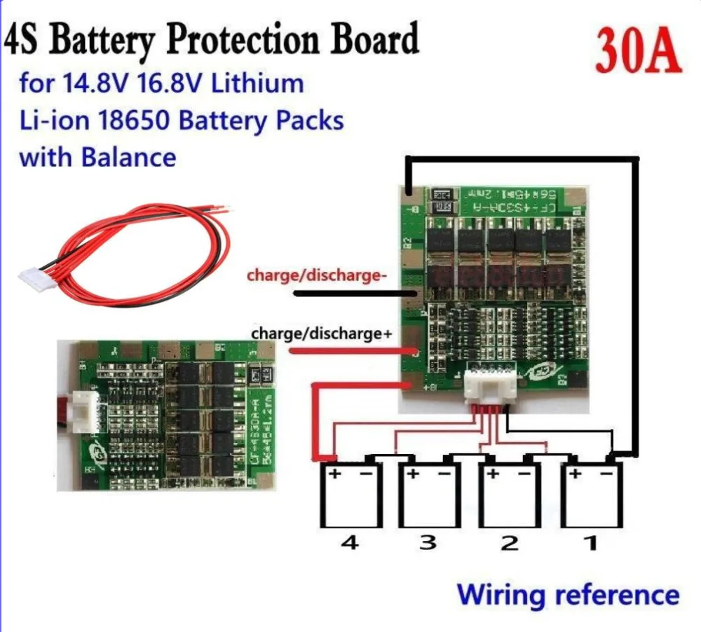 4S 30A литий ионная литиевая батарея 18650 BMS PCB Защитная балансировочная плата 14 8 V|board
